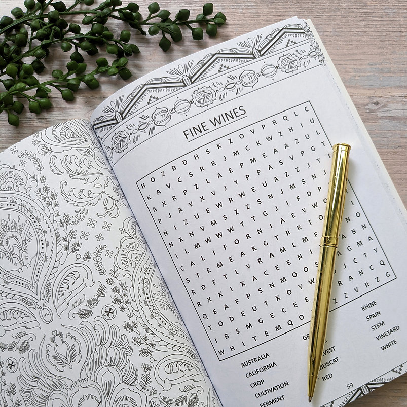 relax coloring book & word search