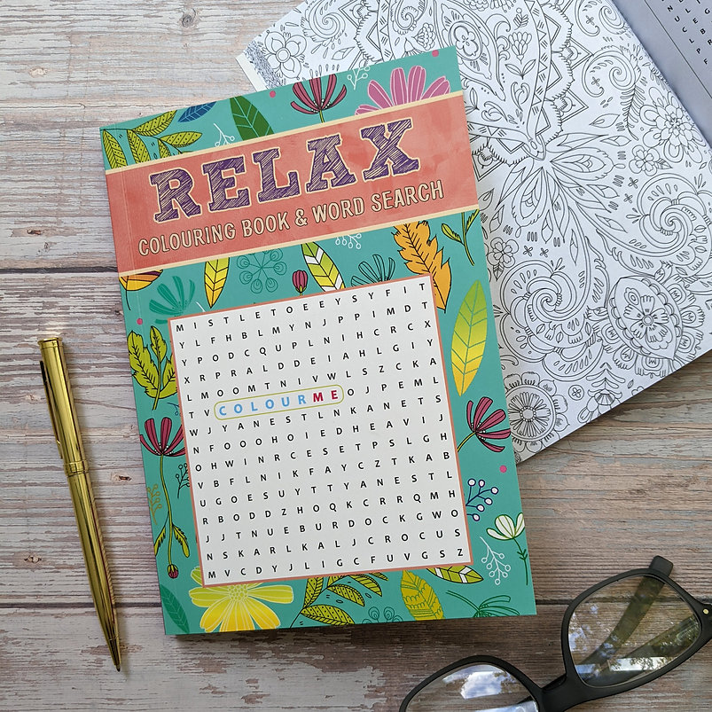 relax coloring book & word search