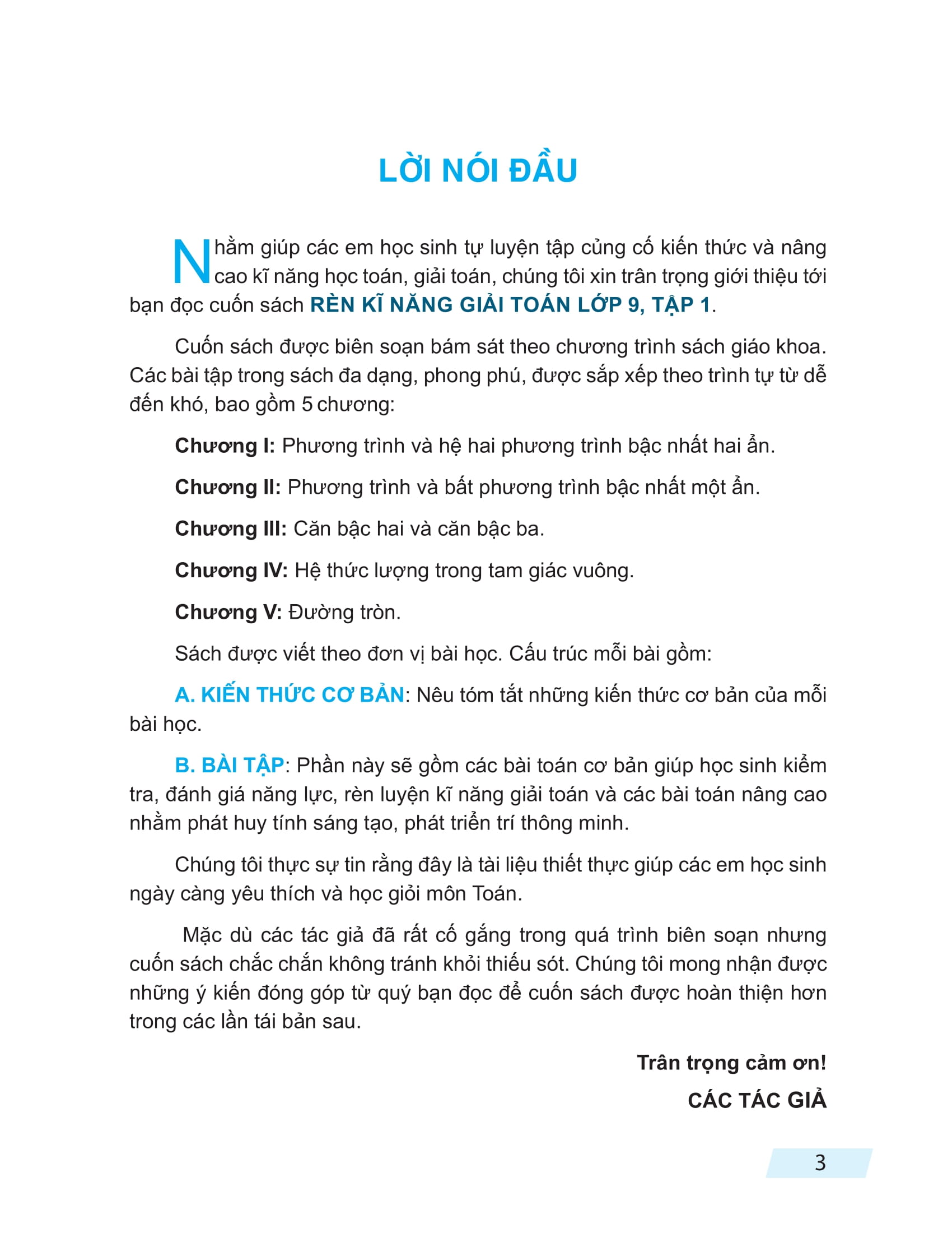 rèn kĩ năng giải toán lớp 9 - tập 1