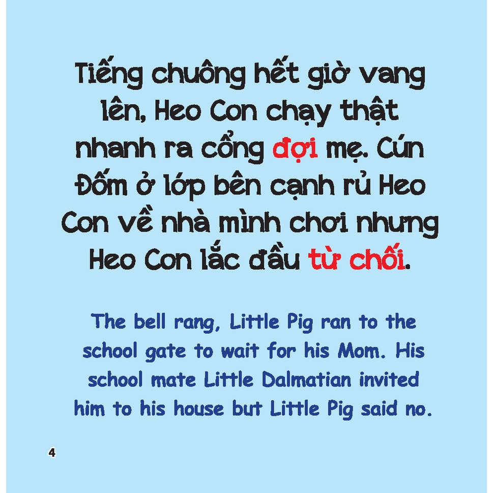 rèn luyện kỹ năng giao tiếp bằng tranh cho bé - lời từ chối (song ngữ anh - việt)