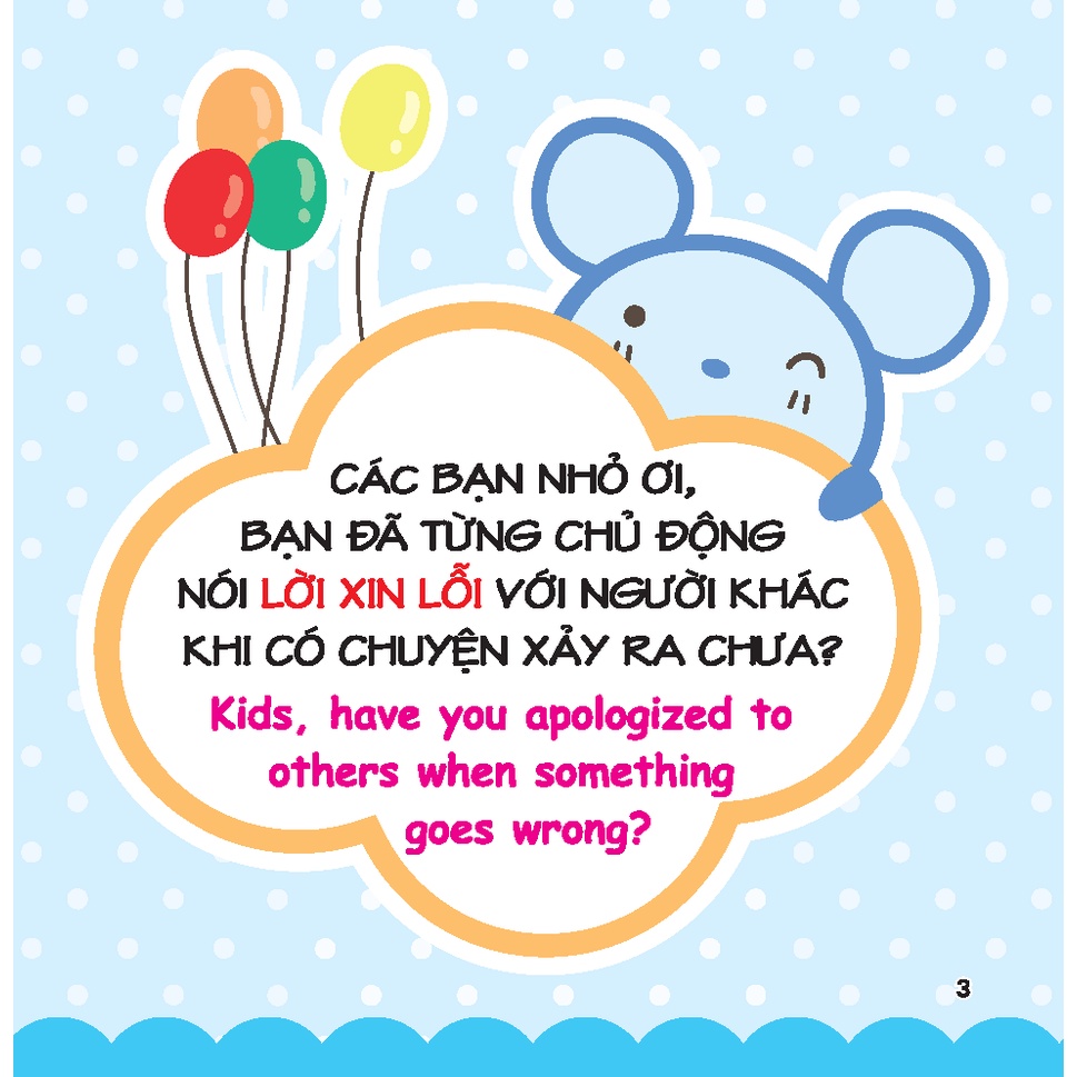 rèn luyện kỹ năng giao tiếp bằng tranh cho bé - lời xin lỗi (song ngữ anh - việt)