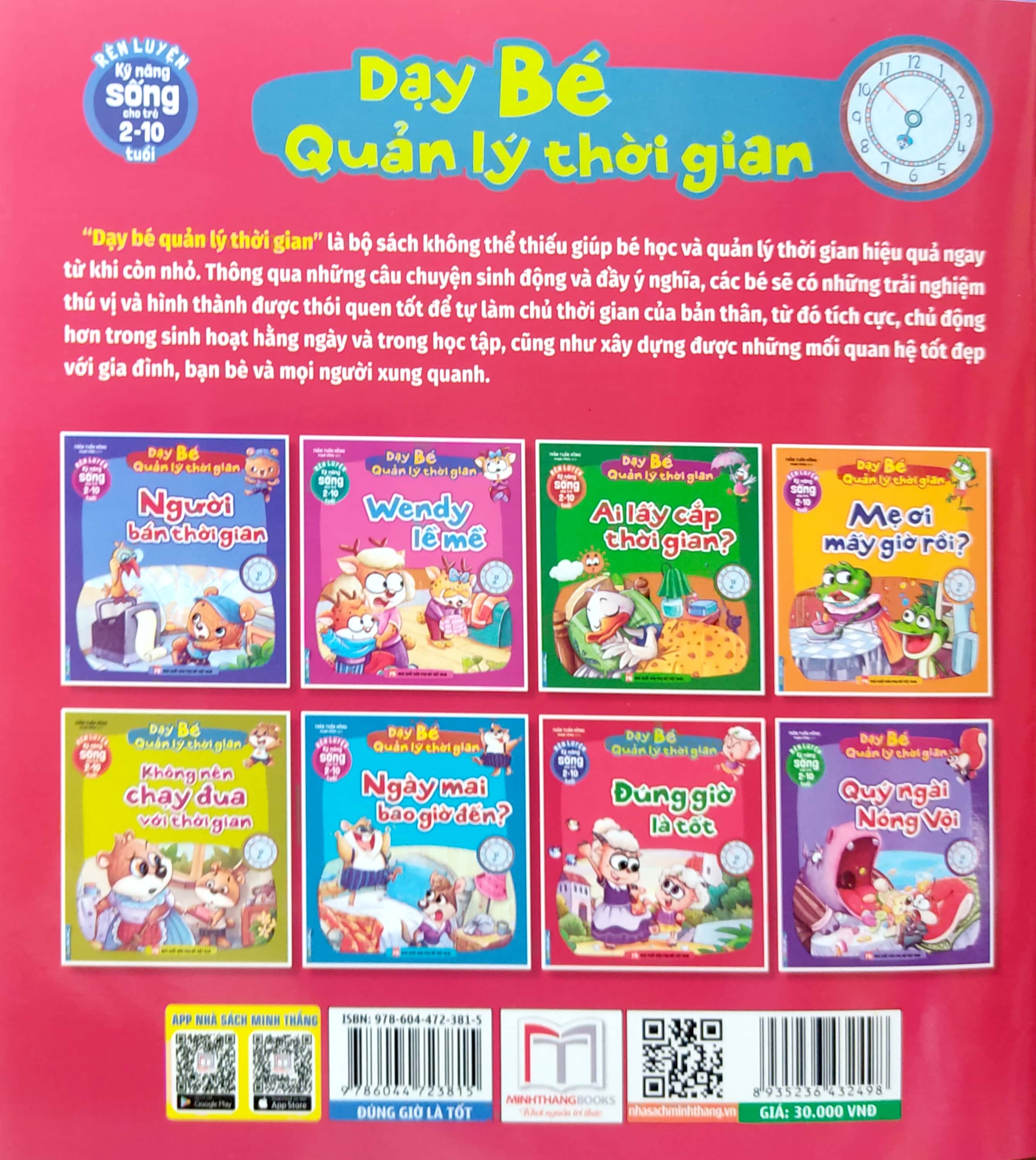rèn luyện kỹ năng sống cho trẻ 2-10 tuổi - dạy bé quản lý thời gian - đúng giờ là tốt