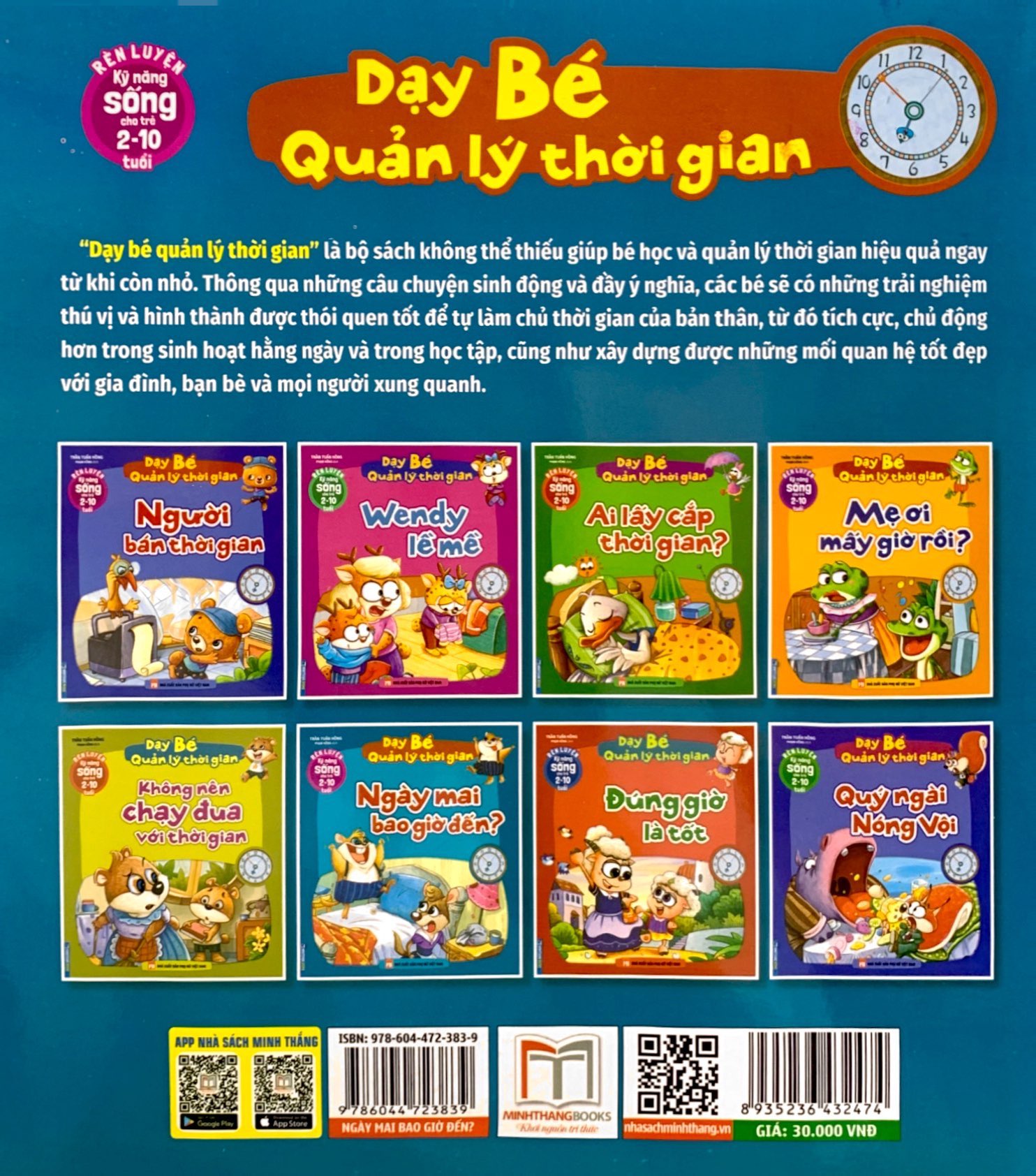 rèn luyện kỹ năng sống cho trẻ 2-10 tuổi - dạy bé quản lý thời gian - ngày mai bao giờ đến?