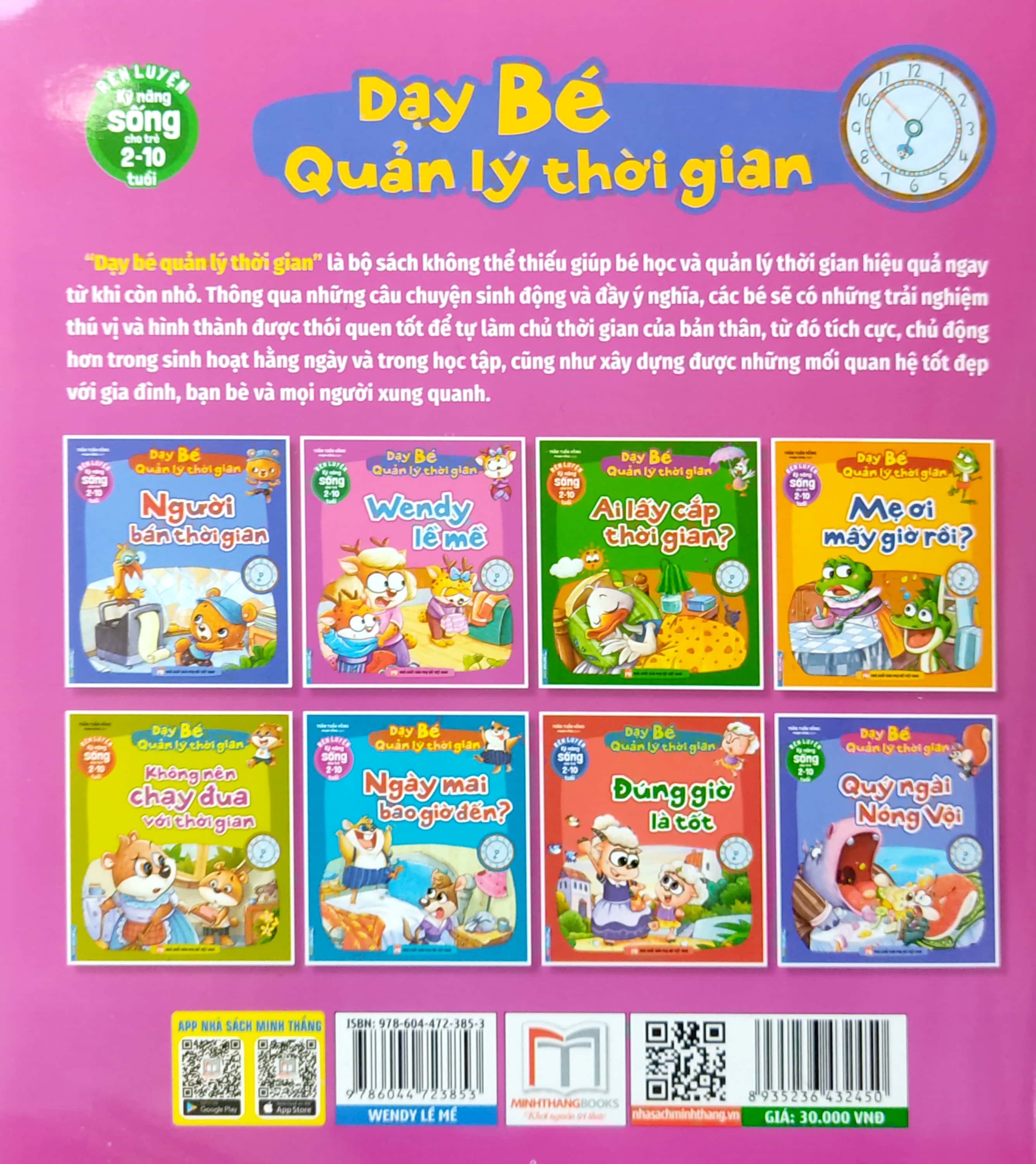 rèn luyện kỹ năng sống cho trẻ 2-10 tuổi - dạy bé quản lý thời gian - wendy lề mề