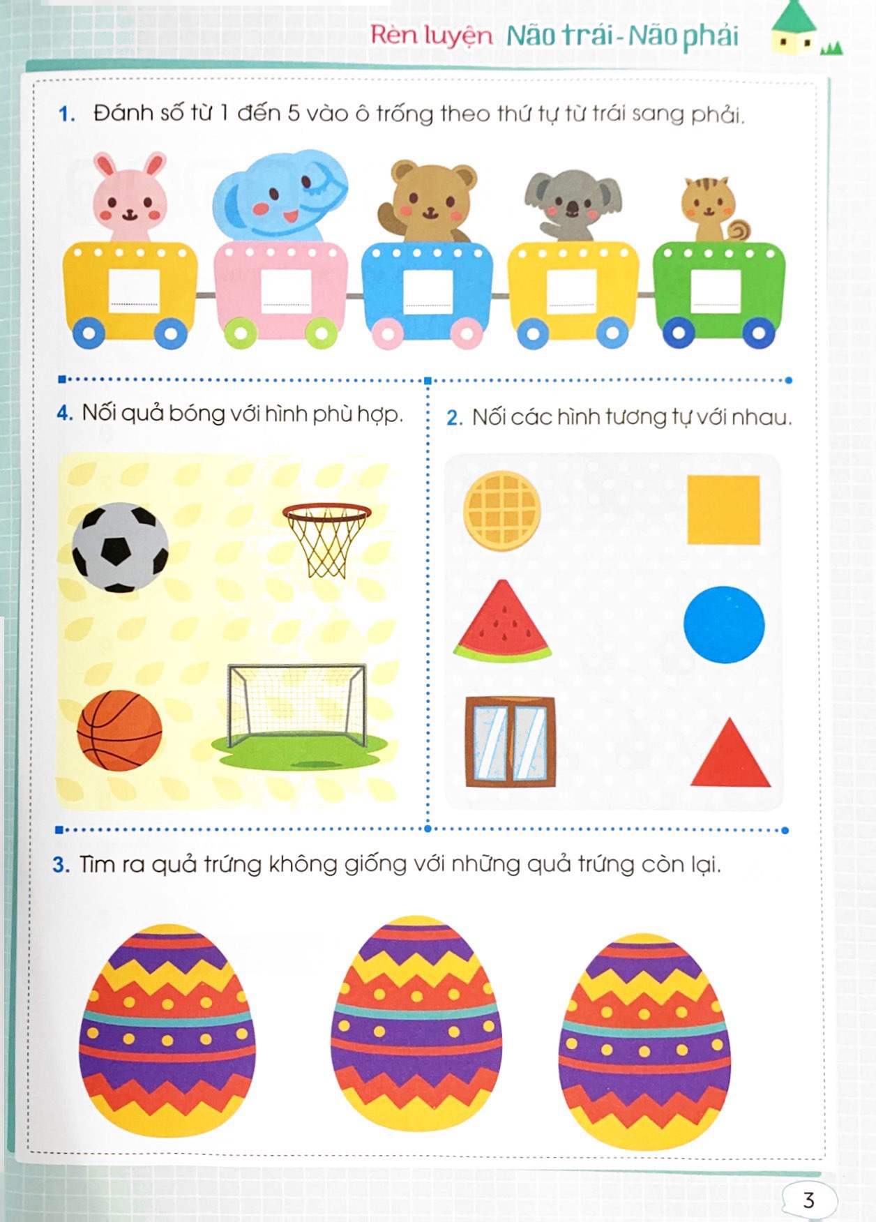 rèn luyện não trái não phải dành cho trẻ 5-6 tuổi