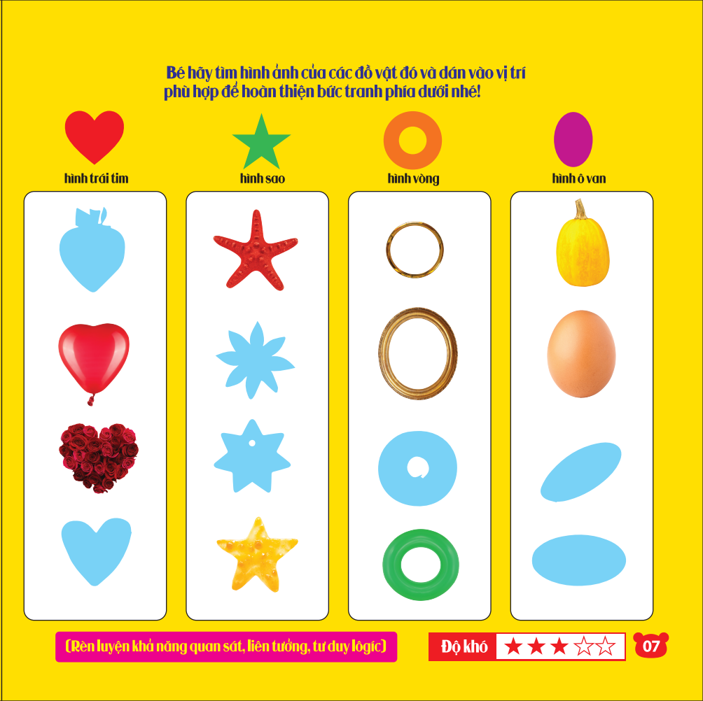 rèn luyện phát triển trí óc cho trẻ - bóc dán hình thông minh - chơi mà học (2-6 tuổi)