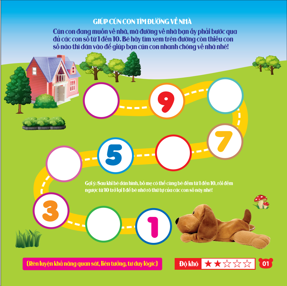 rèn luyện phát triển trí óc cho trẻ - bóc dán hình thông minh - chơi mà học (2-6 tuổi)