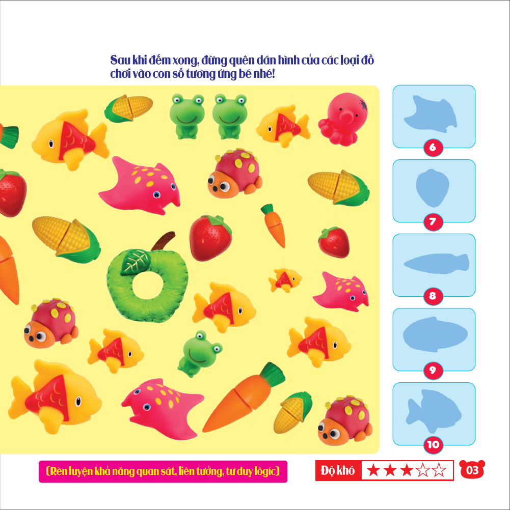 rèn luyện phát triển trí óc cho trẻ - bóc dán hình thông minh - chơi mà học (2-6 tuổi)