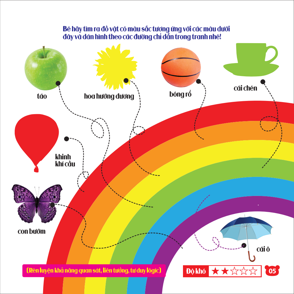 rèn luyện phát triển trí óc cho trẻ - bóc dán hình thông minh - chơi mà học (2-6 tuổi)