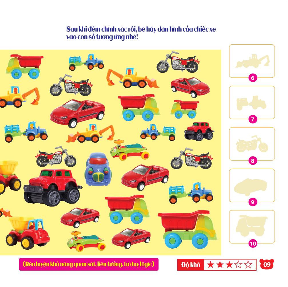 rèn luyện phát triển trí óc cho trẻ - bóc dán hình thông minh iq-eq-cq - phương tiện giao thông (tái bản 2023)