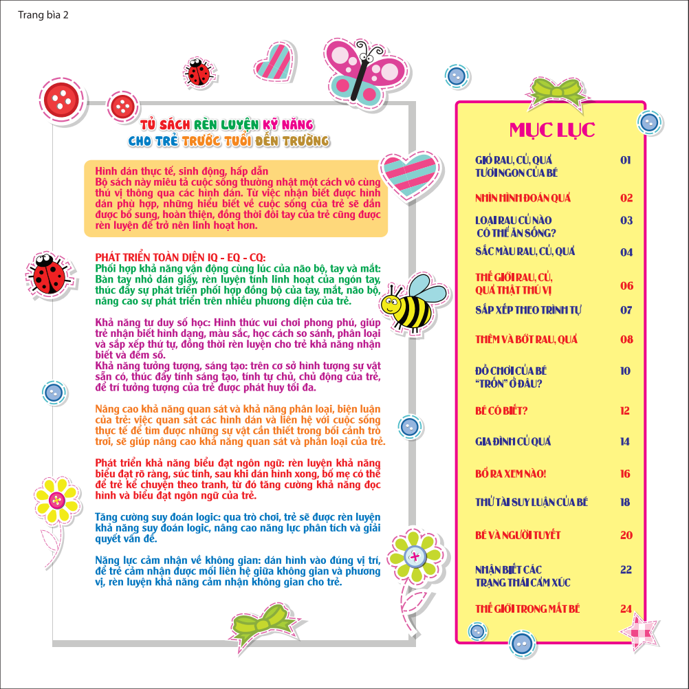 rèn luyện phát triển trí óc cho trẻ - bóc dán hình thông minh iq-eq-cq - rau, củ, quả (dành cho trẻ từ 2-6 tuổi) (tái bản 2023)
