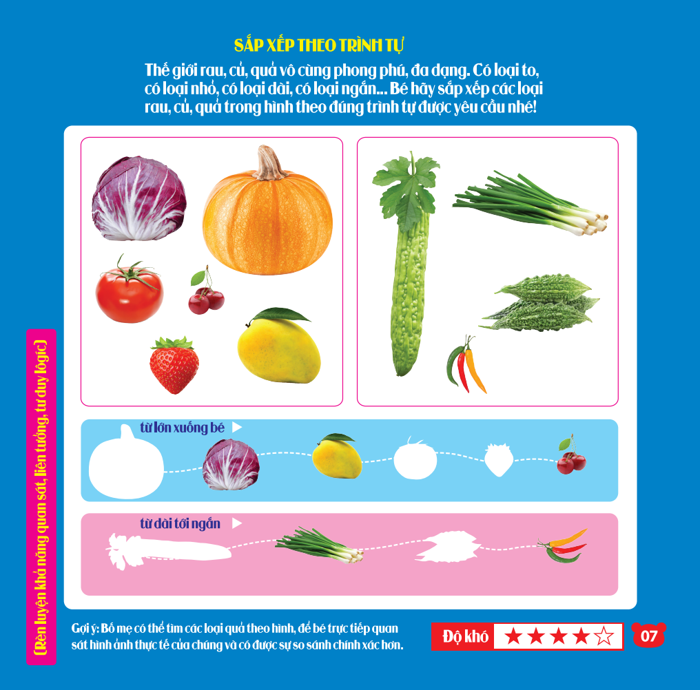 rèn luyện phát triển trí óc cho trẻ - bóc dán hình thông minh iq-eq-cq - rau, củ, quả (dành cho trẻ từ 2-6 tuổi) (tái bản 2023)