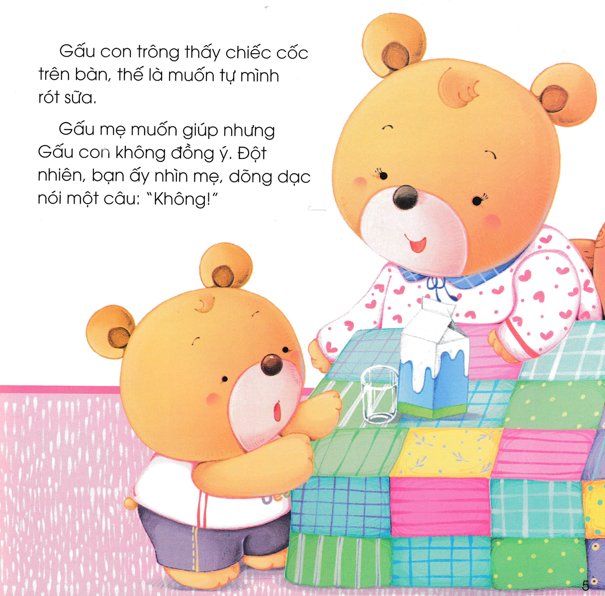 rèn luyện tính cách tốt cho trẻ - gấu con thích nói "không" - dạy trẻ biết chấp nhận