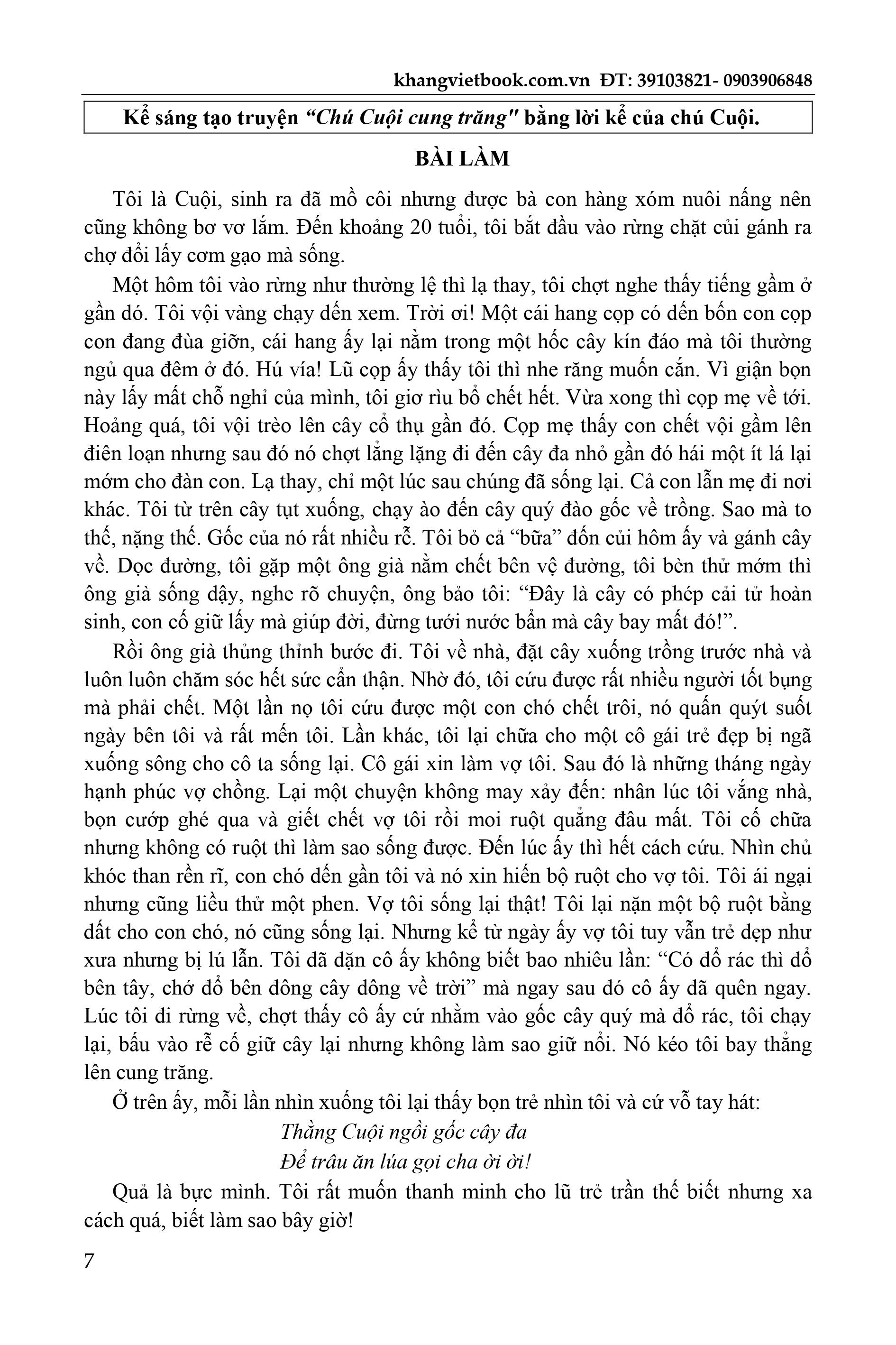 rèn luyện tư duy sáng tạo làm bài văn hay 6 (theo chương trình sách giáo khoa mới)