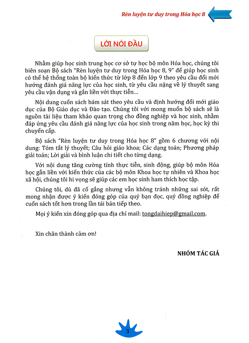 rèn luyện tư duy trong hóa học lớp 8