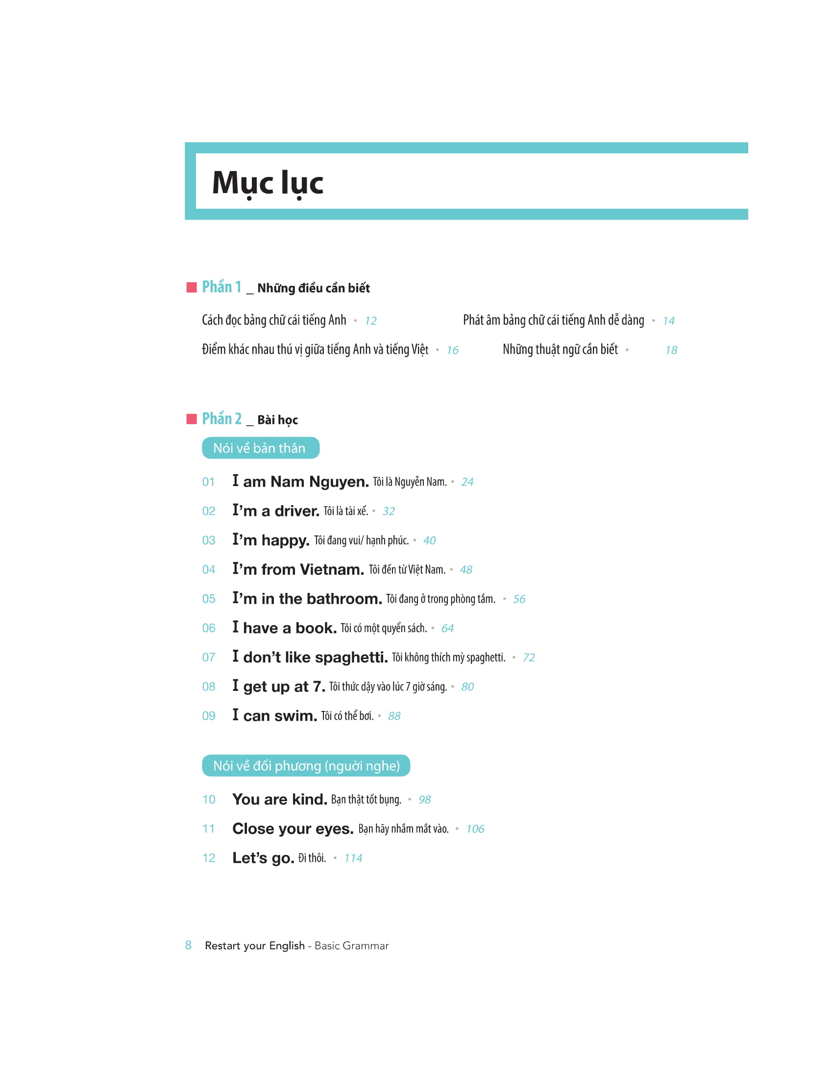 restart your english - basic grammar - yêu lại tiếng anh từ đầu