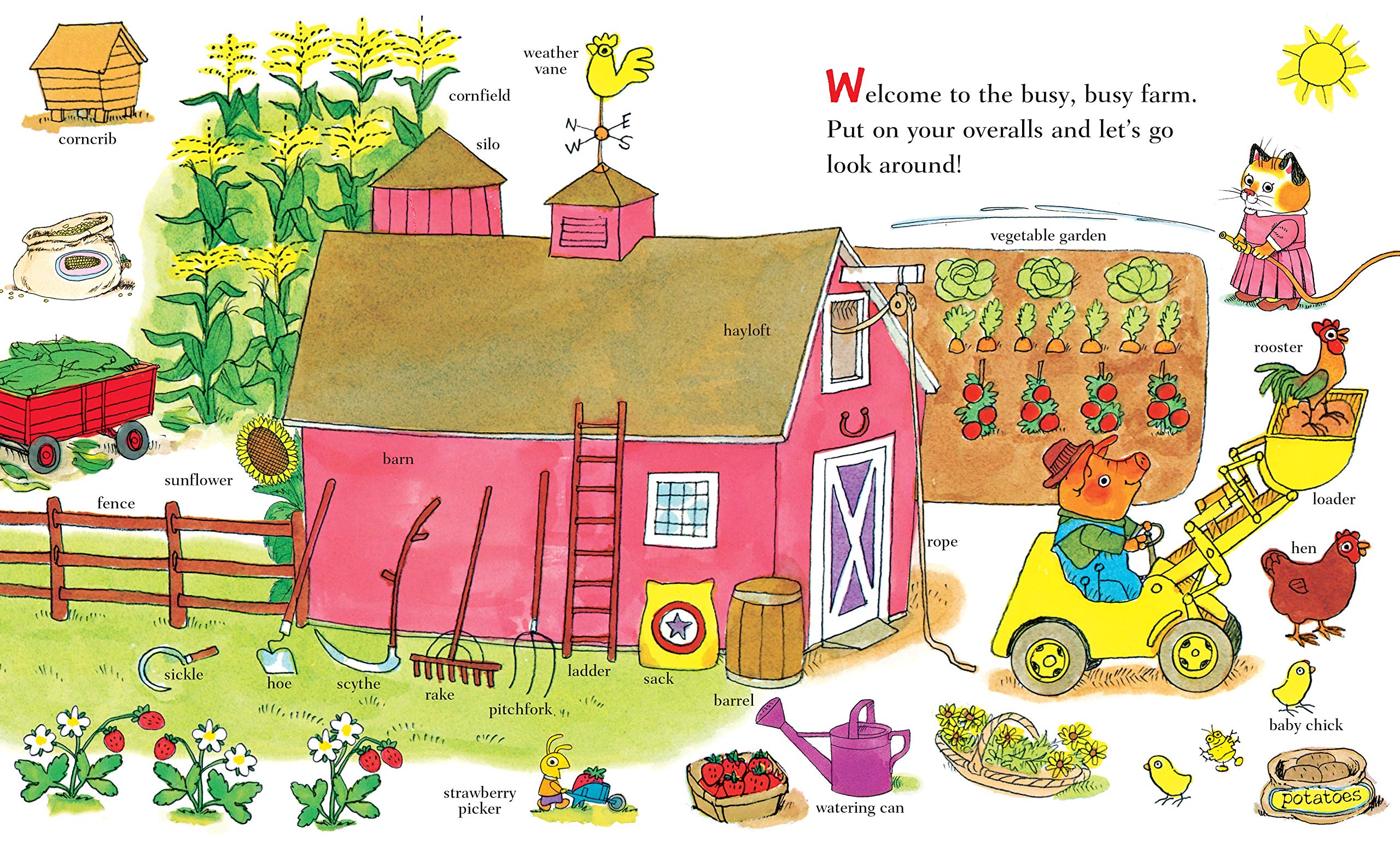 richard scarry's busy busy farm (richard scarry's busy busy board books)
