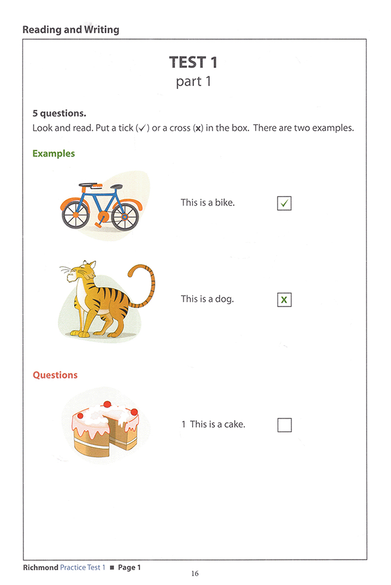 richmond practice tests starers