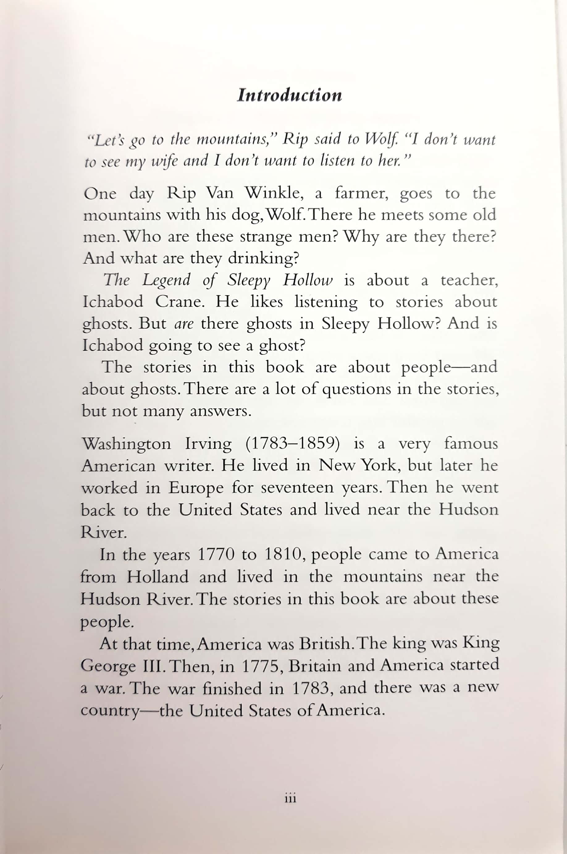 rip van winkle and the legend of sleepy hollow: level 1