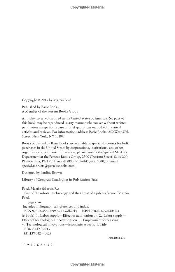 rise of the robots: technology and the threat of a jobless future