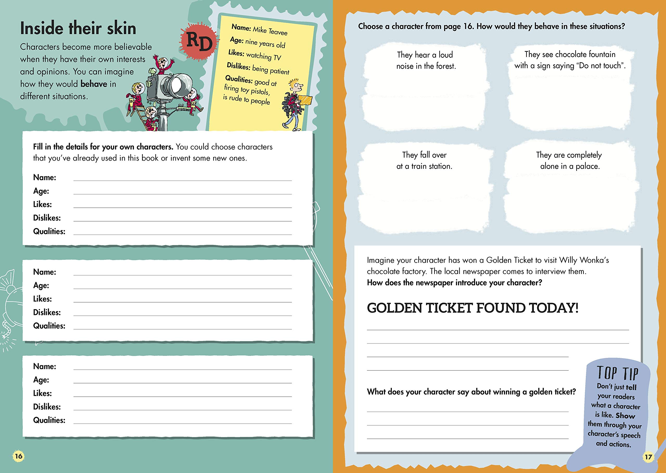 roald dahl's creative writing with charlie and the chocolate factory: how to write tremendous characters (roald dahl creative writing)