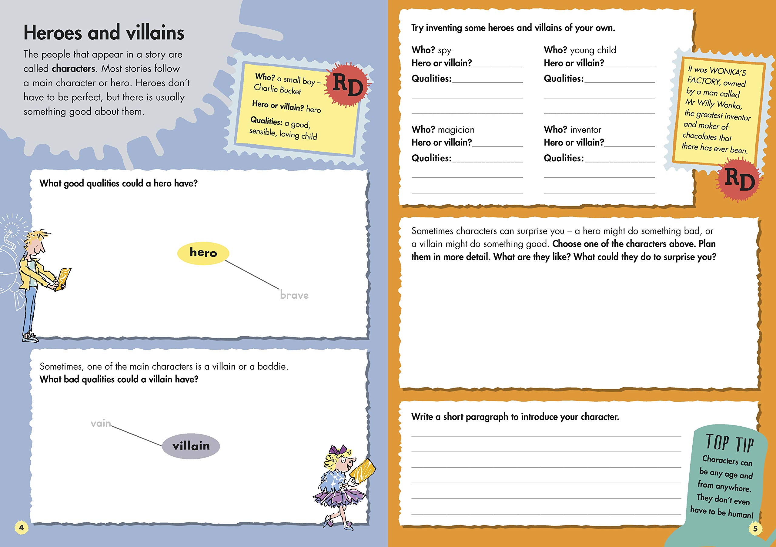 roald dahl's creative writing with charlie and the chocolate factory: how to write tremendous characters (roald dahl creative writing)