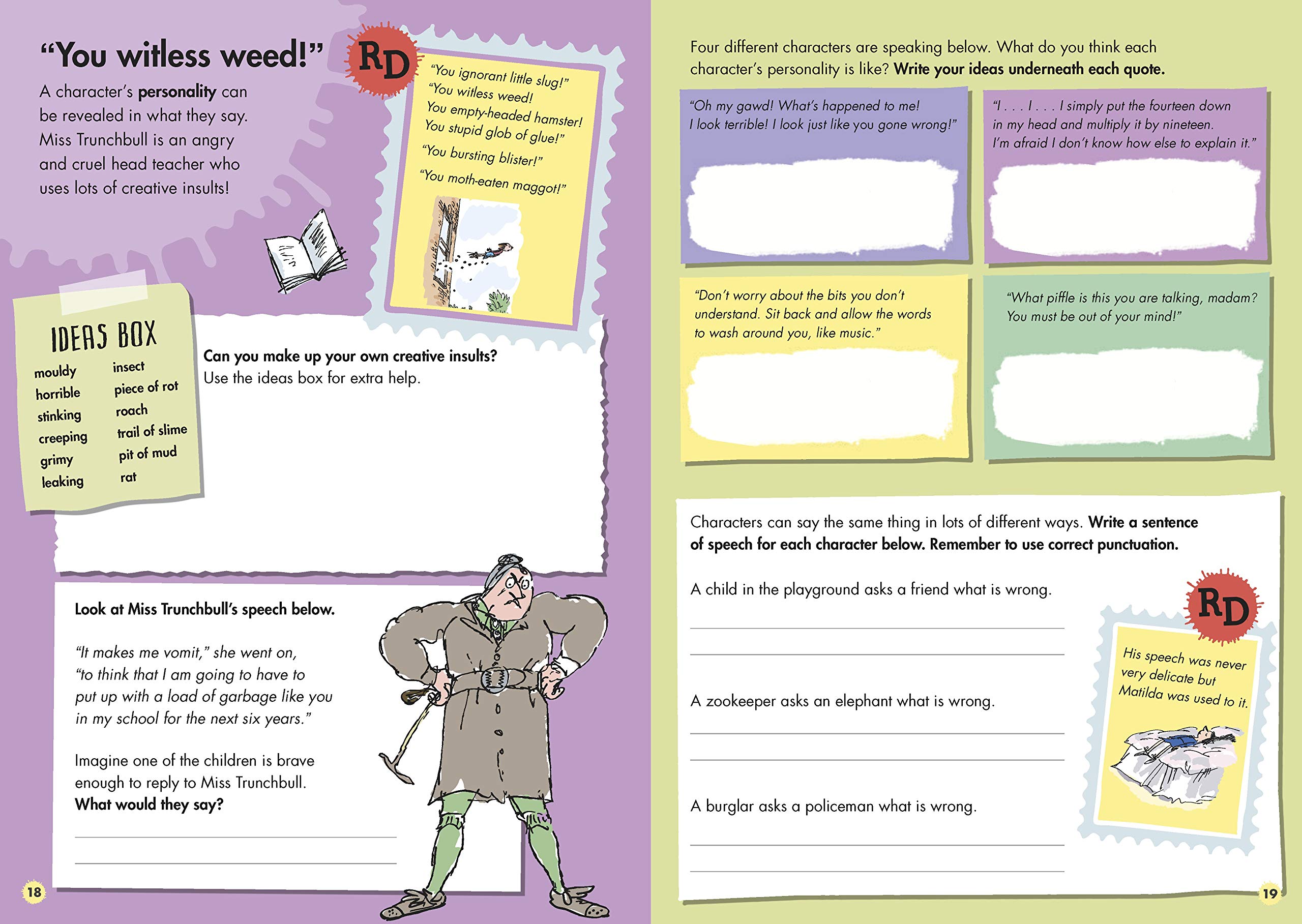 roald dahl's creative writing with matilda: how to write spellbinding speech (roald dahl creative writing)