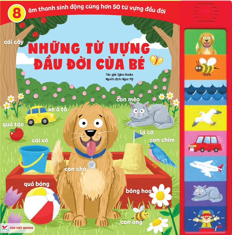 sách âm thanh - 8 âm thanh sinh động - những từ vựng đầu đời của bé