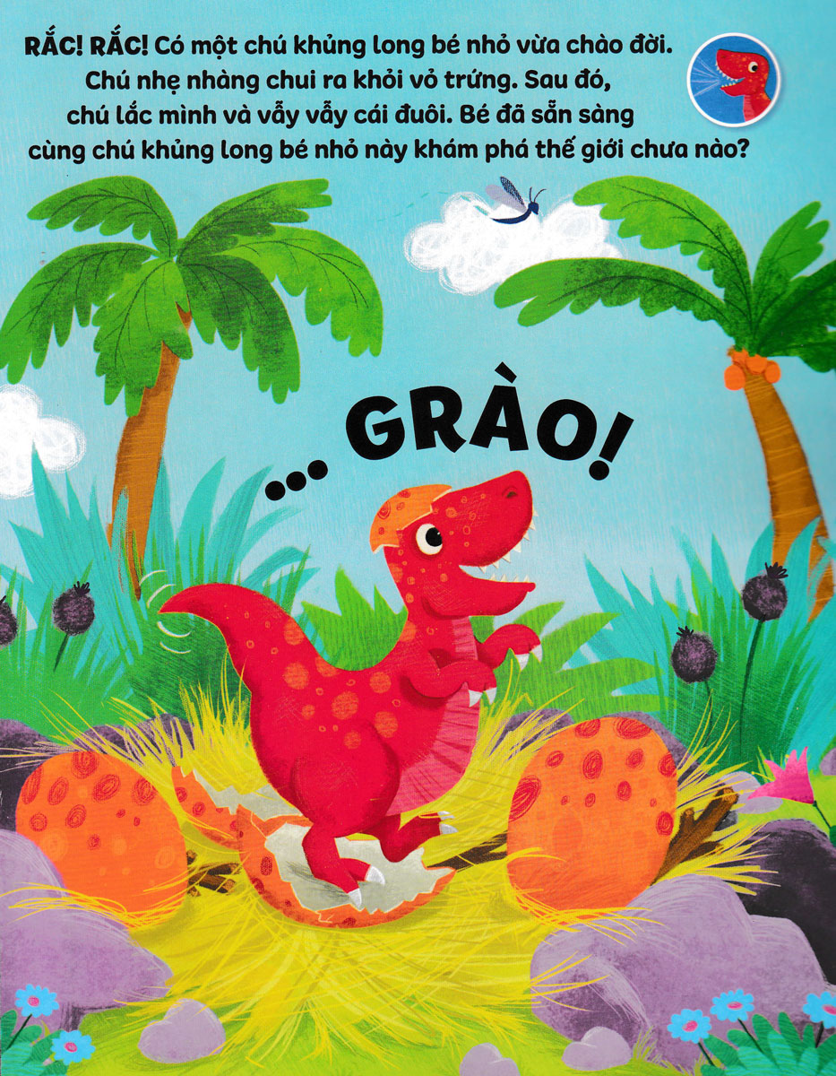sách âm thanh - 8 âm thanh vui nhộn - những chú khủng long vui vẻ