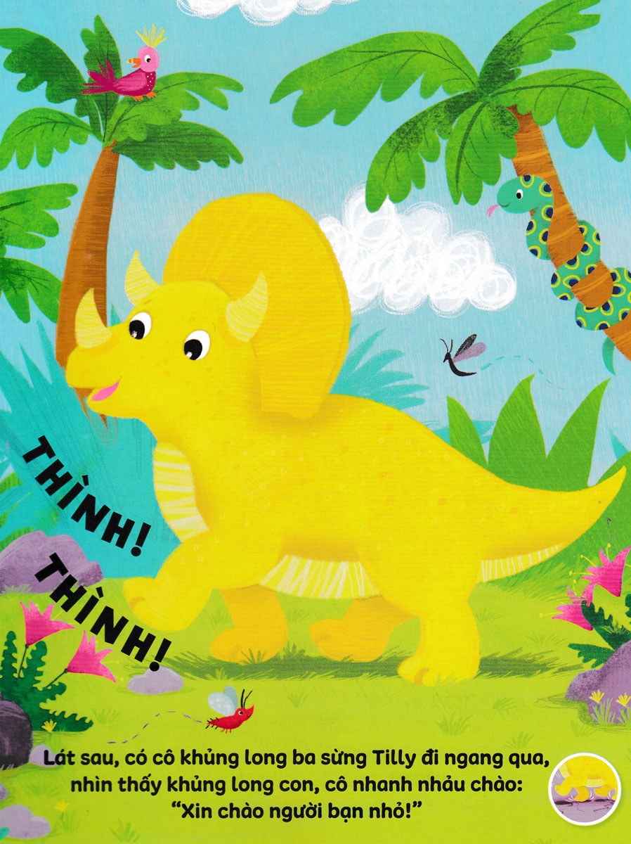 sách âm thanh - 8 âm thanh vui nhộn - những chú khủng long vui vẻ