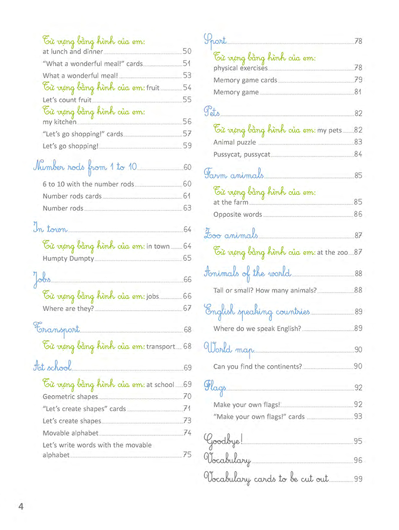 sách bài tập theo phương pháp montessori - tiếng anh vỡ lòng (cd)