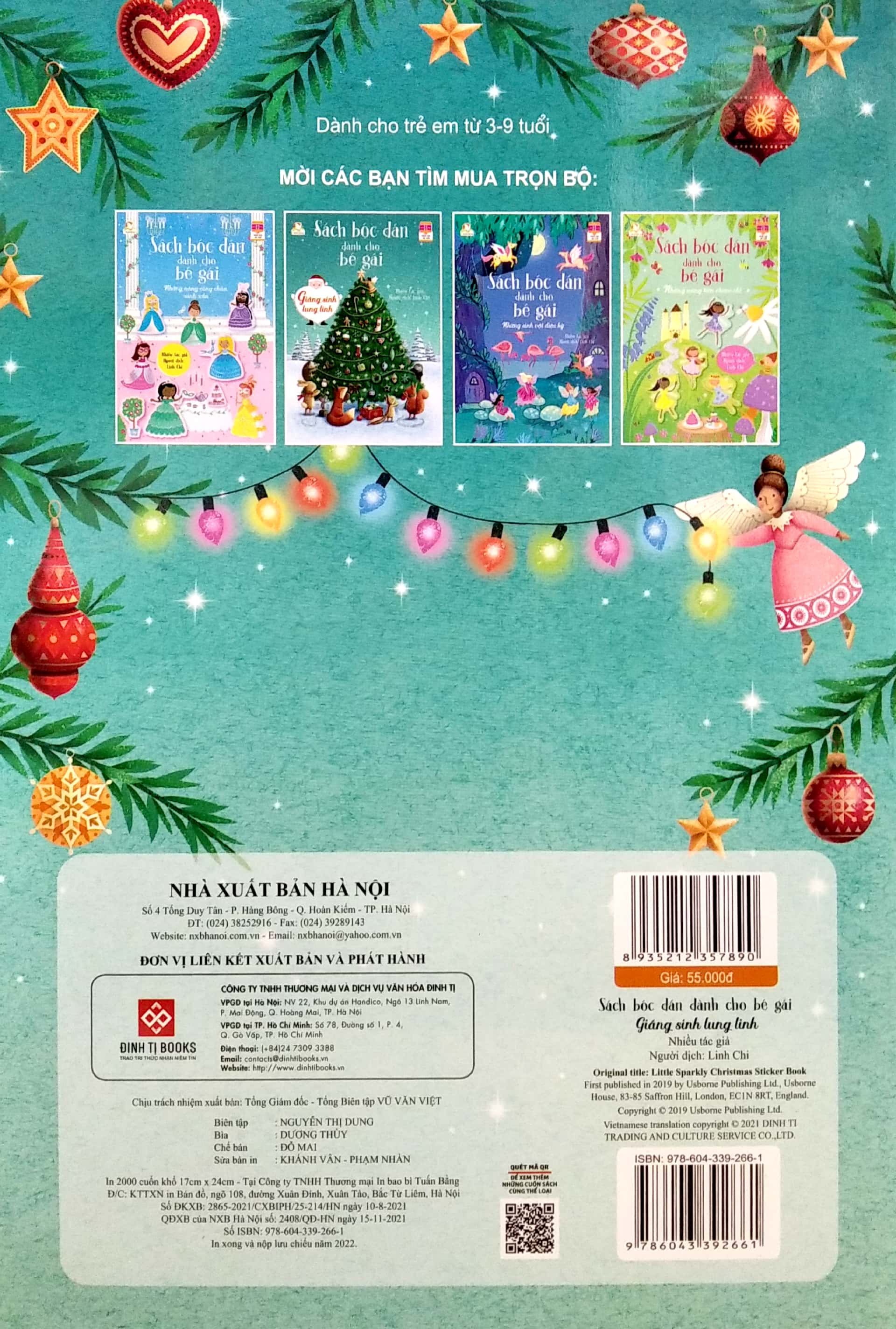 sách bóc dán dành cho bé gái - giáng sinh lung linh