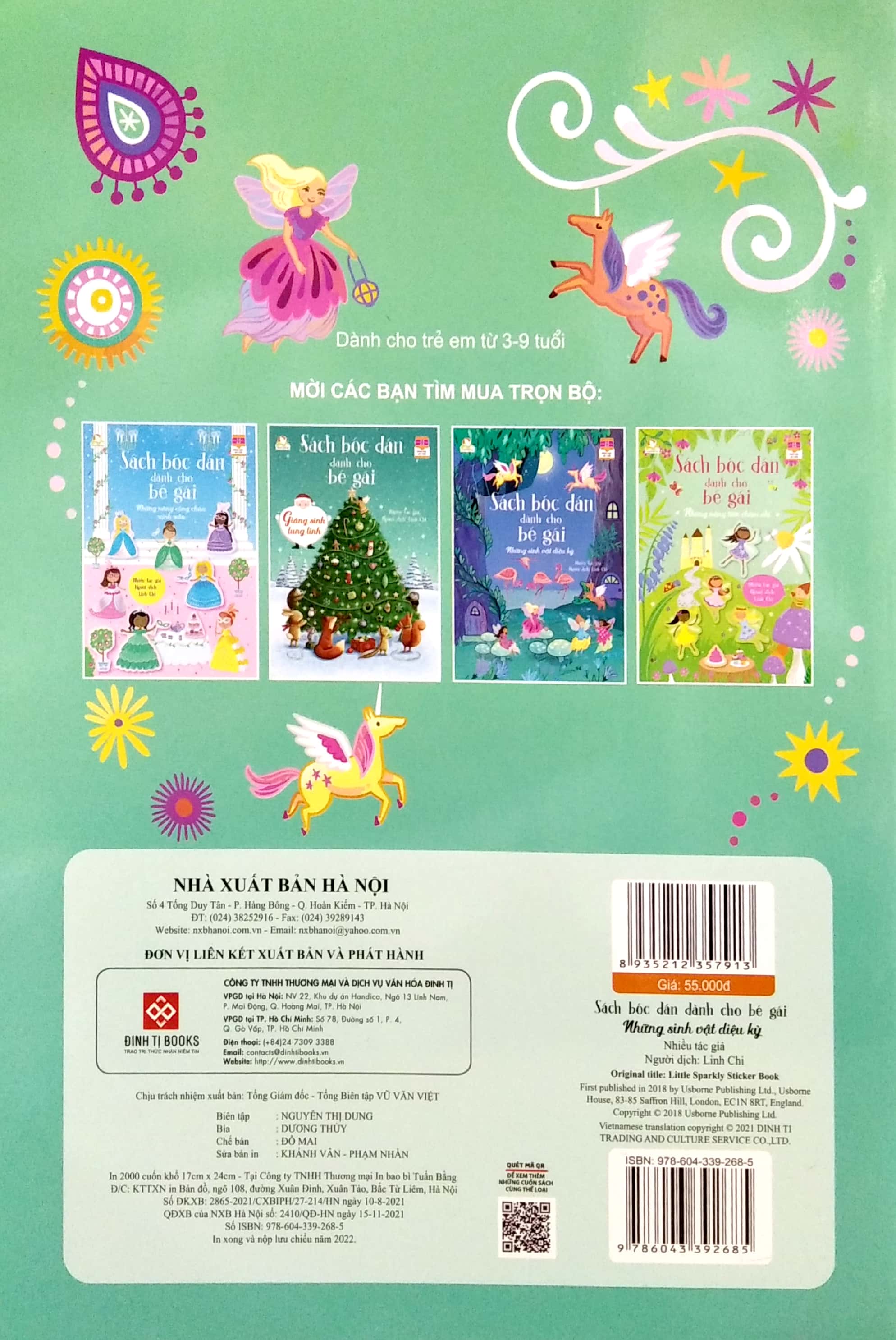 sách bóc dán dành cho bé gái - những sinh vật diệu kỳ