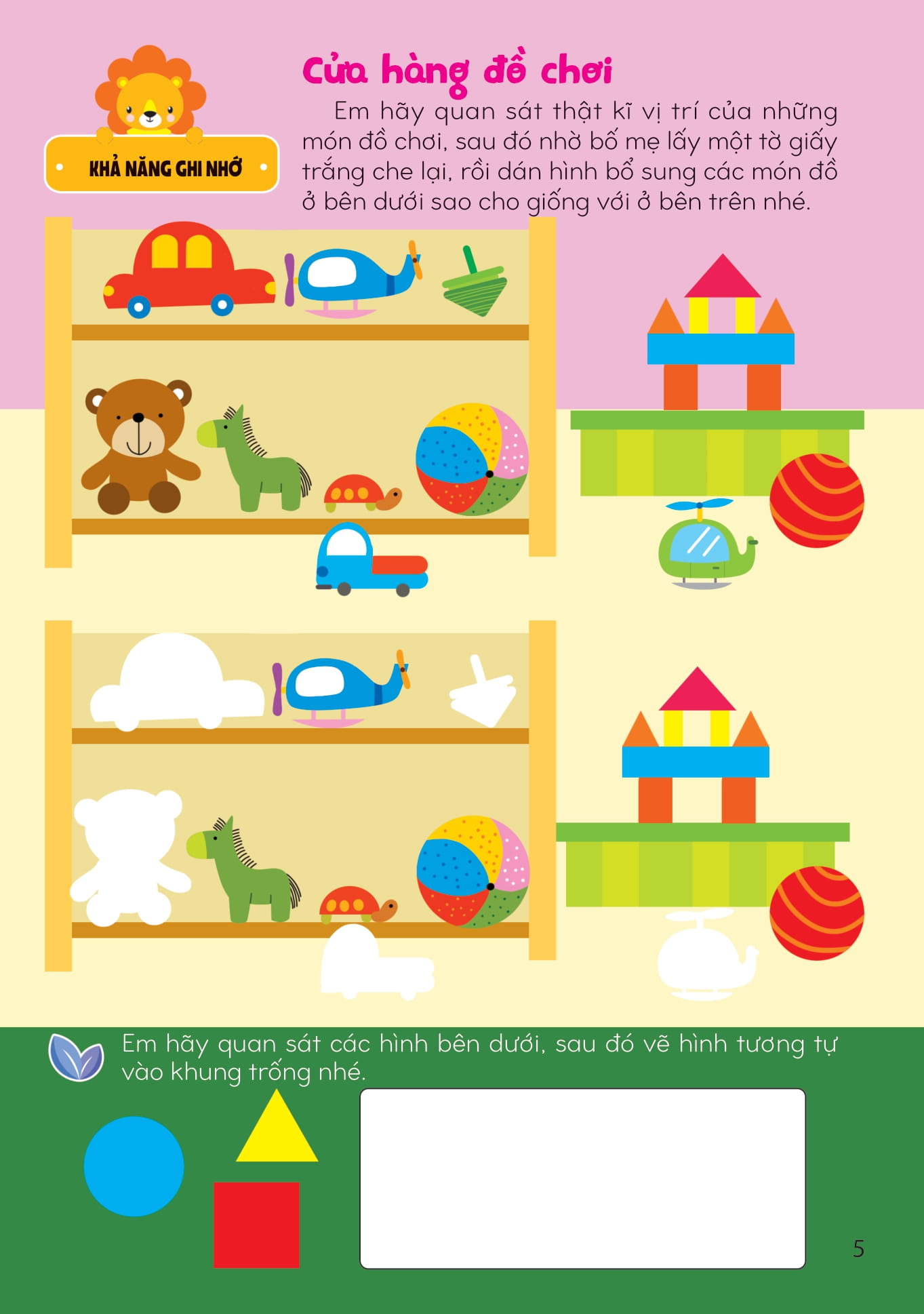 sách bóc dán giúp phát triển toàn diện cho trẻ - nhận biết các hình dạng, sự vật