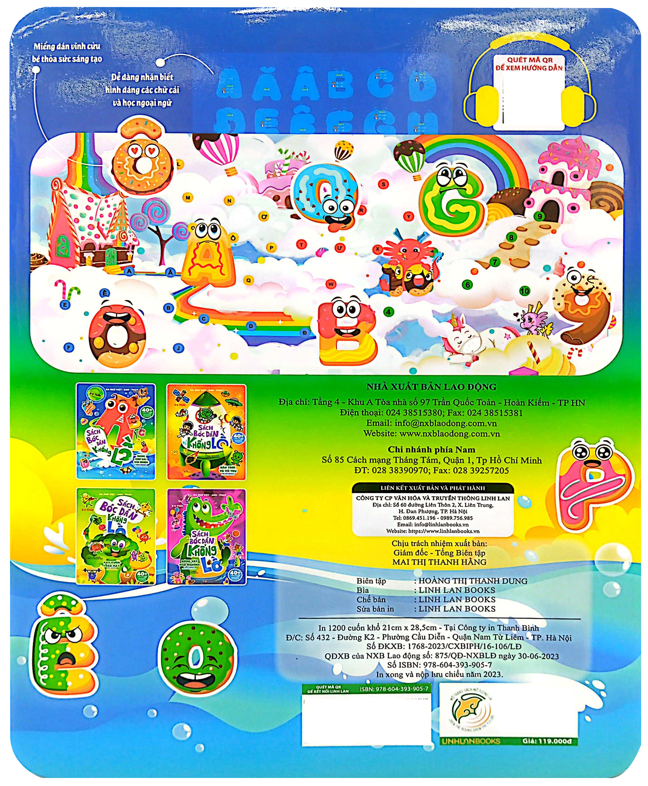 sách bóc dán khổng lồ - bảng chữ cái vui nhộn - funny alphabet - alphabet amusant (đa ngữ việt-anh-pháp)