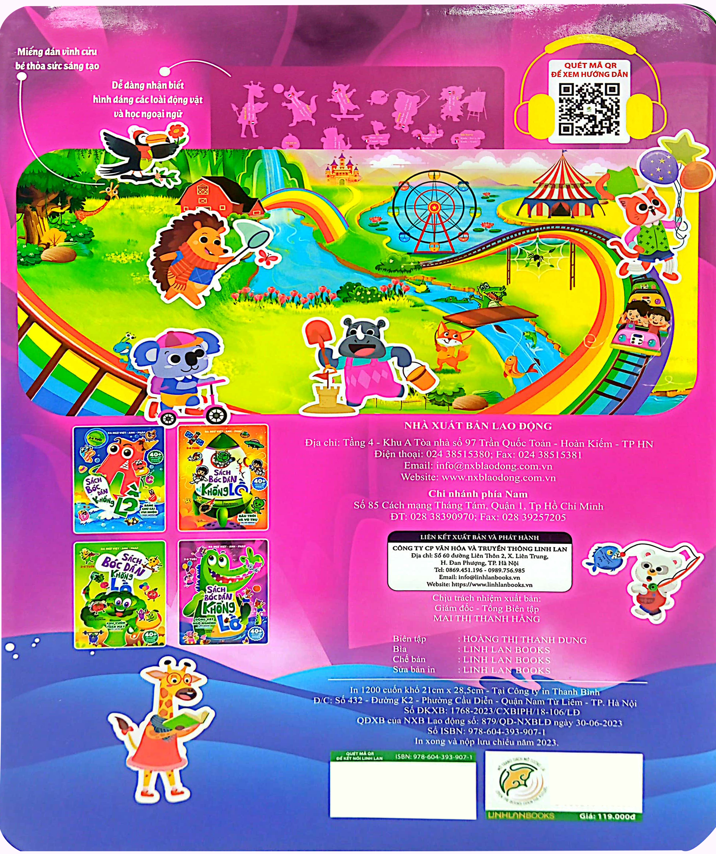 sách bóc dán khổng lồ - động vật ngộ nghĩnh - funny animals - les animaux rigolos (đa ngữ việt-anh-pháp)