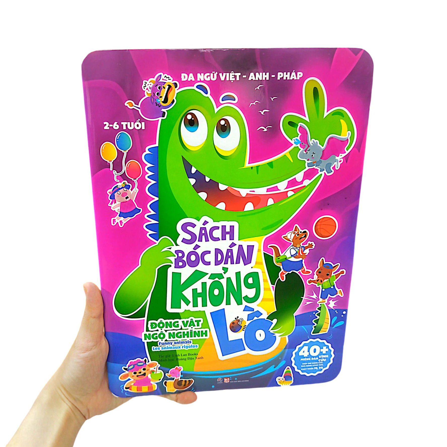 sách bóc dán khổng lồ - động vật ngộ nghĩnh - funny animals - les animaux rigolos (đa ngữ việt-anh-pháp)