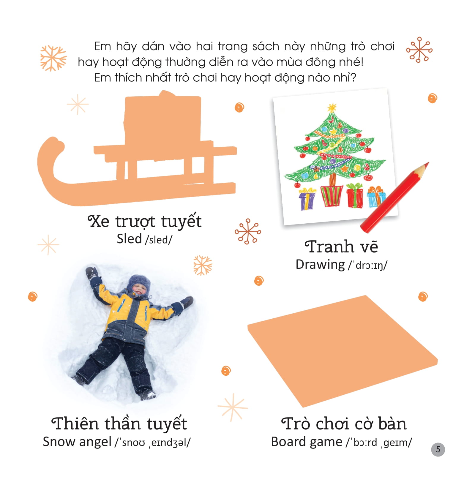 Sách Bóc Dán Phát Triển Ngôn Ngữ Và Nhận Biết - Giáng Sinh