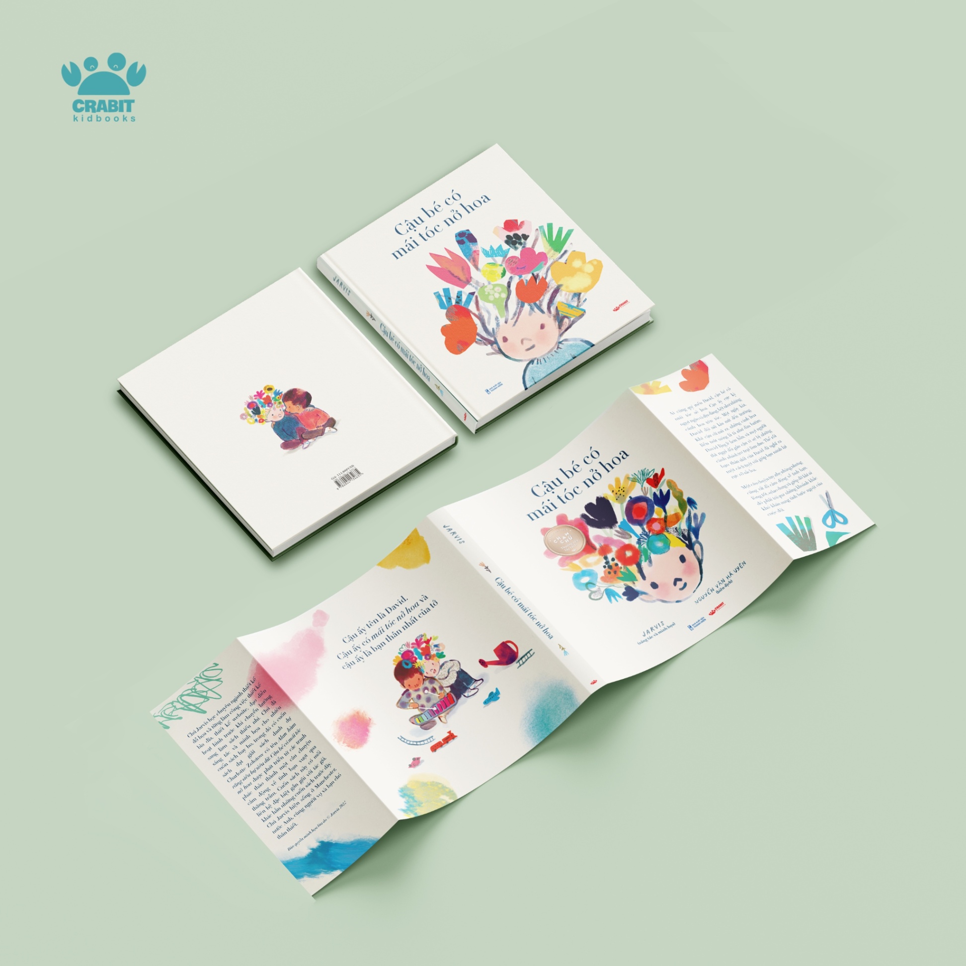 sách chạm chữ - cậu bé có mái tóc nở hoa - bìa cứng