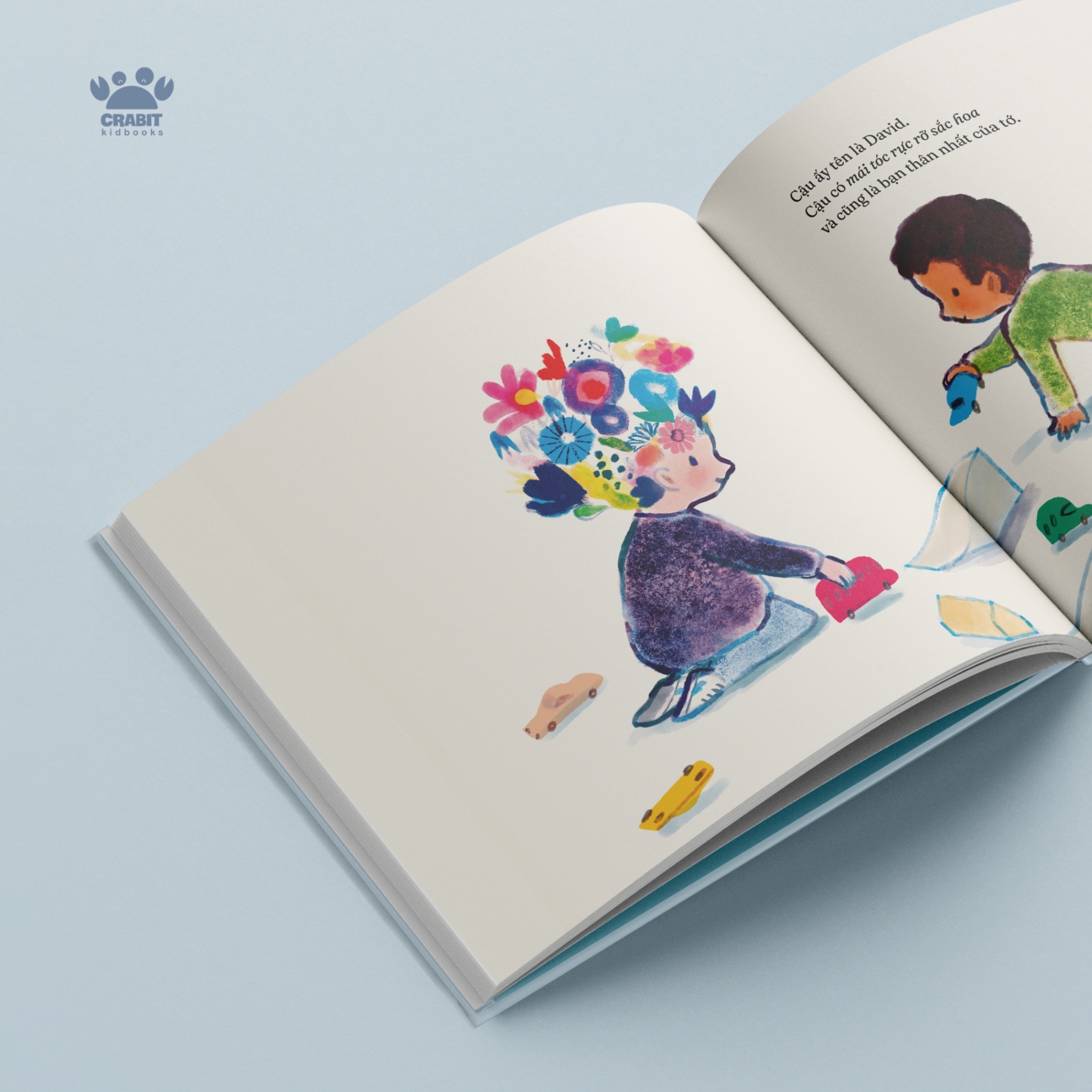 sách chạm chữ - cậu bé có mái tóc nở hoa - bìa cứng