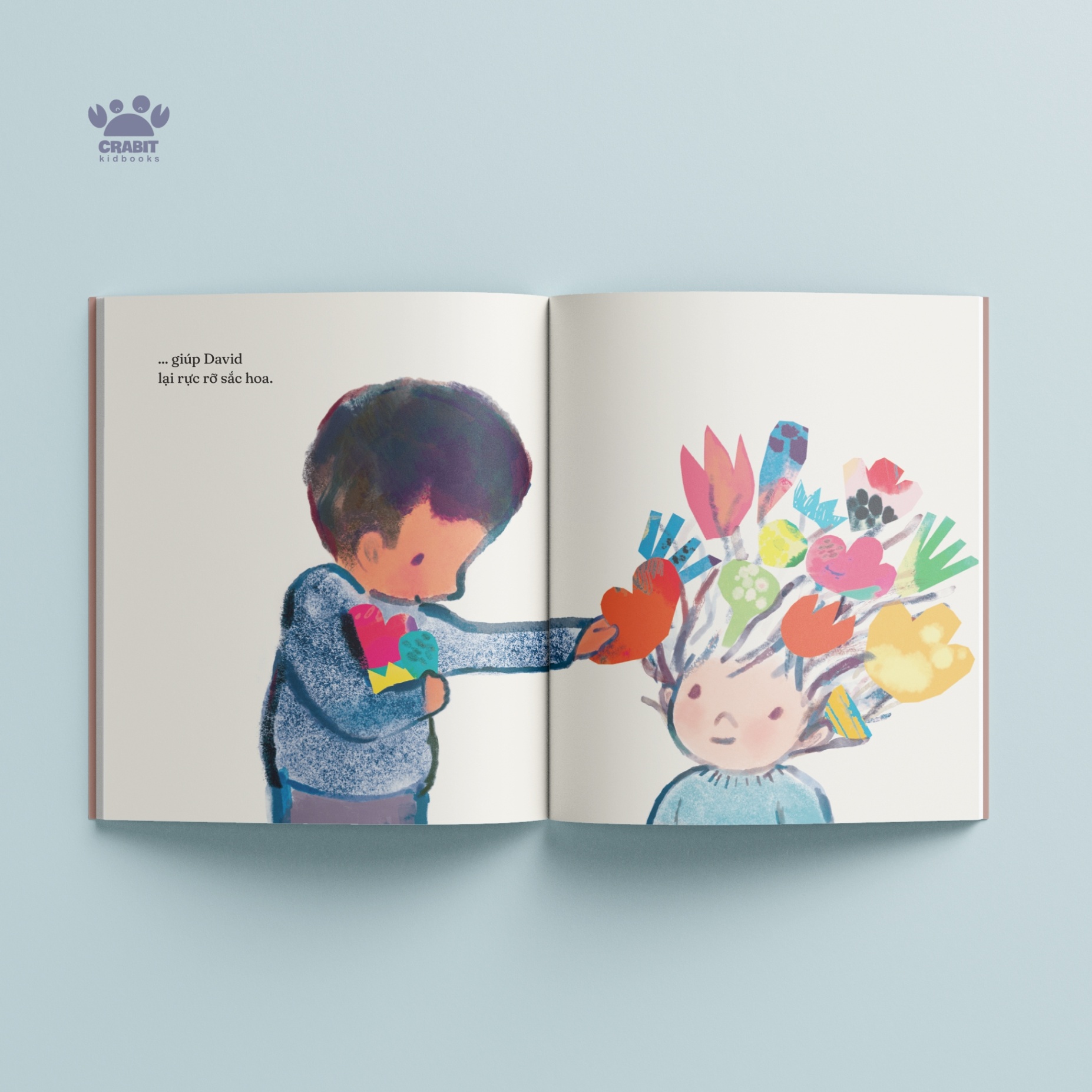 sách chạm chữ - cậu bé có mái tóc nở hoa - bìa cứng