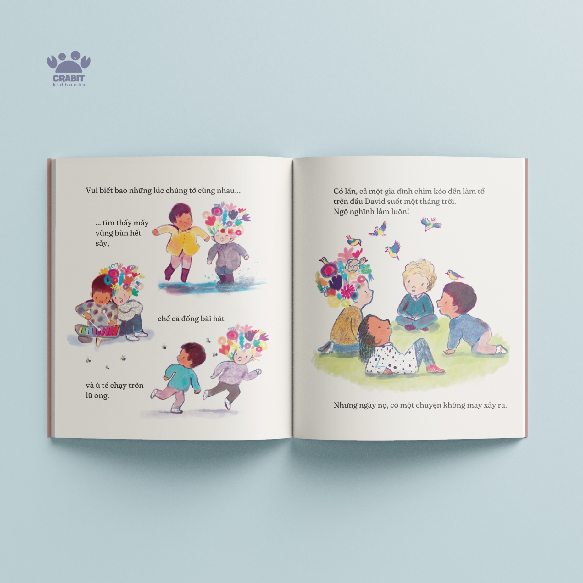 sách chạm chữ - cậu bé có mái tóc nở hoa - bìa cứng