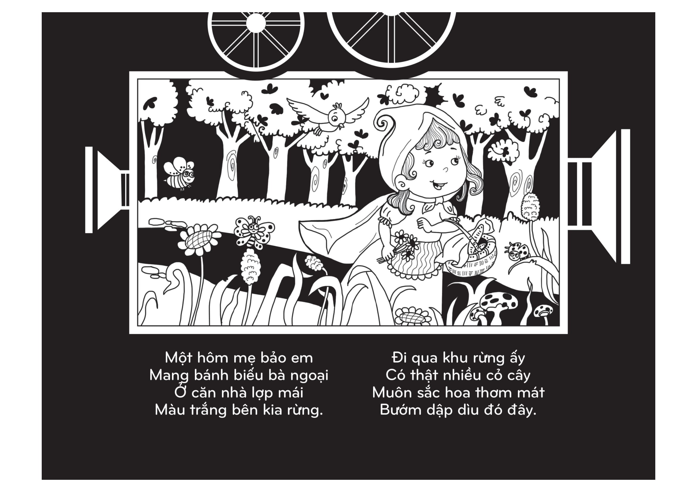 sách chiếu bóng - cinema book - rạp chiếu phim trong sách - cô bé quàng khăn đỏ