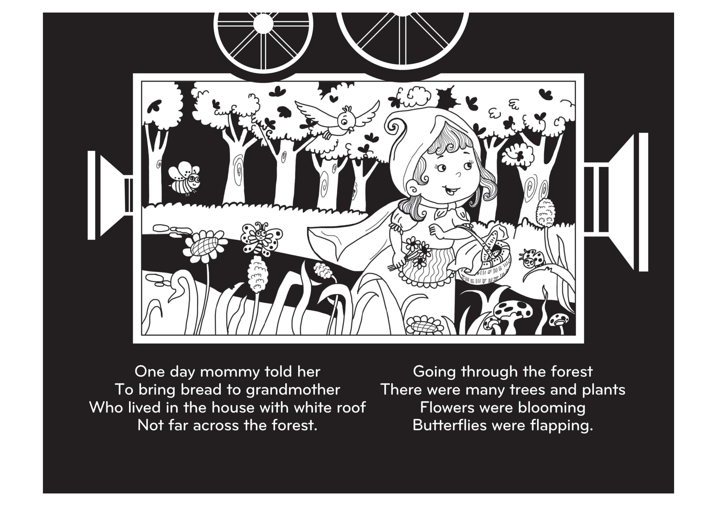 sách chiếu bóng - cinema book - rạp chiếu phim trong sách - cô bé quàng khăn đỏ