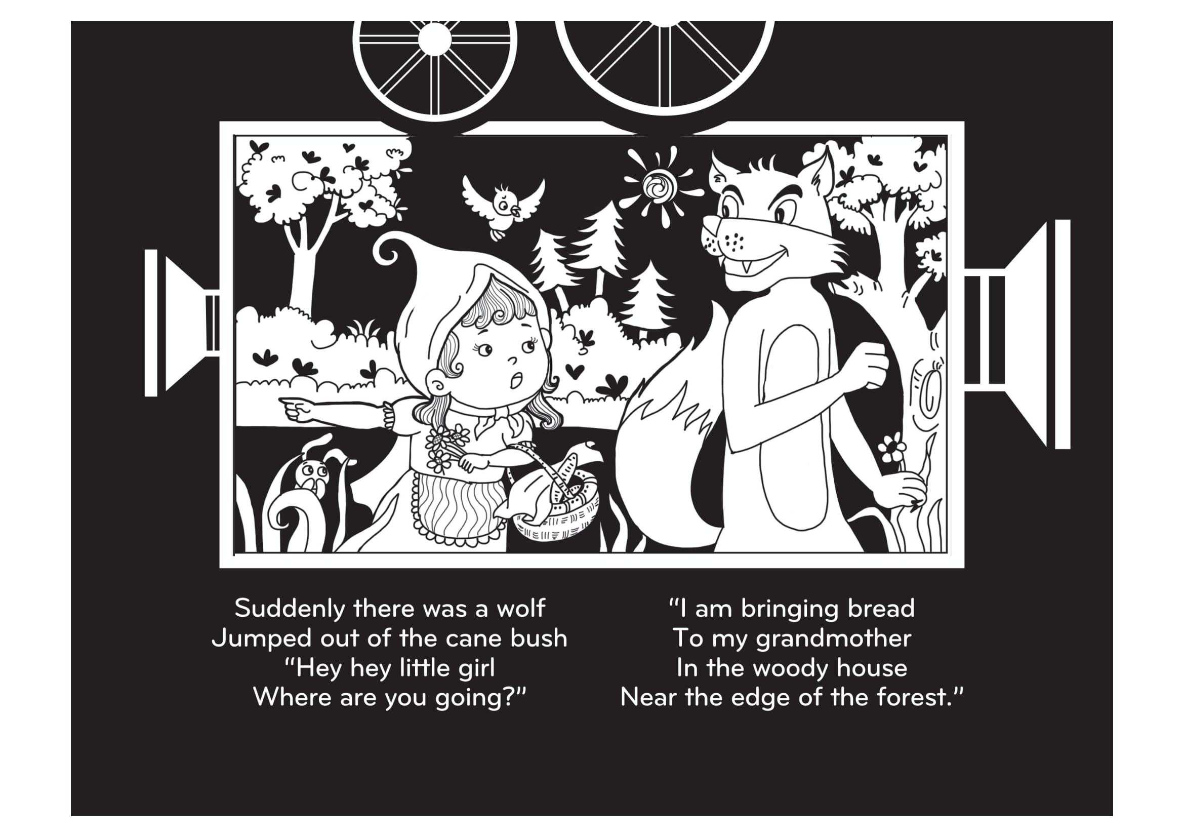 sách chiếu bóng - cinema book - rạp chiếu phim trong sách - cô bé quàng khăn đỏ