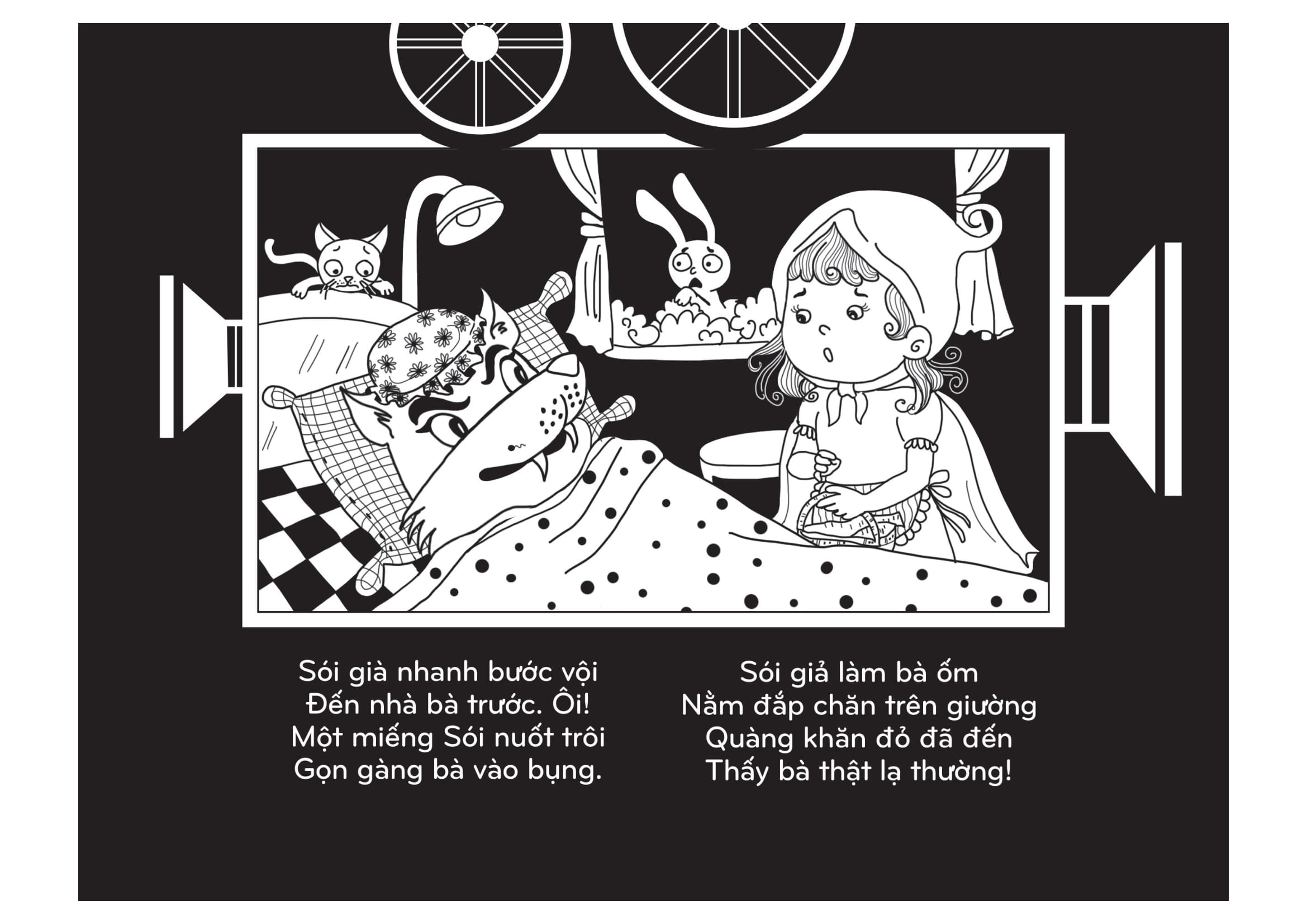 sách chiếu bóng - cinema book - rạp chiếu phim trong sách - cô bé quàng khăn đỏ