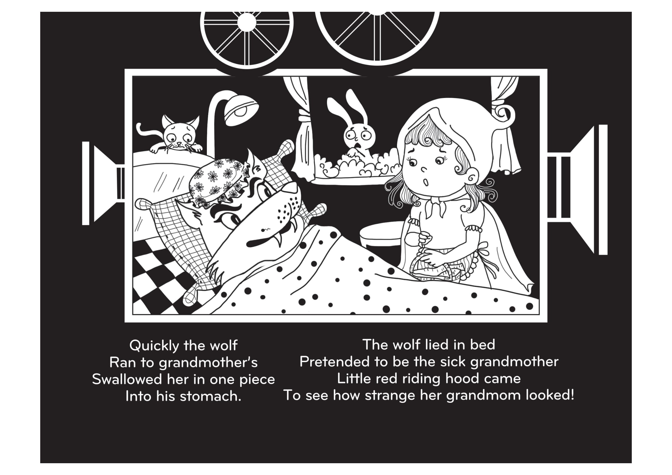 sách chiếu bóng - cinema book - rạp chiếu phim trong sách - cô bé quàng khăn đỏ