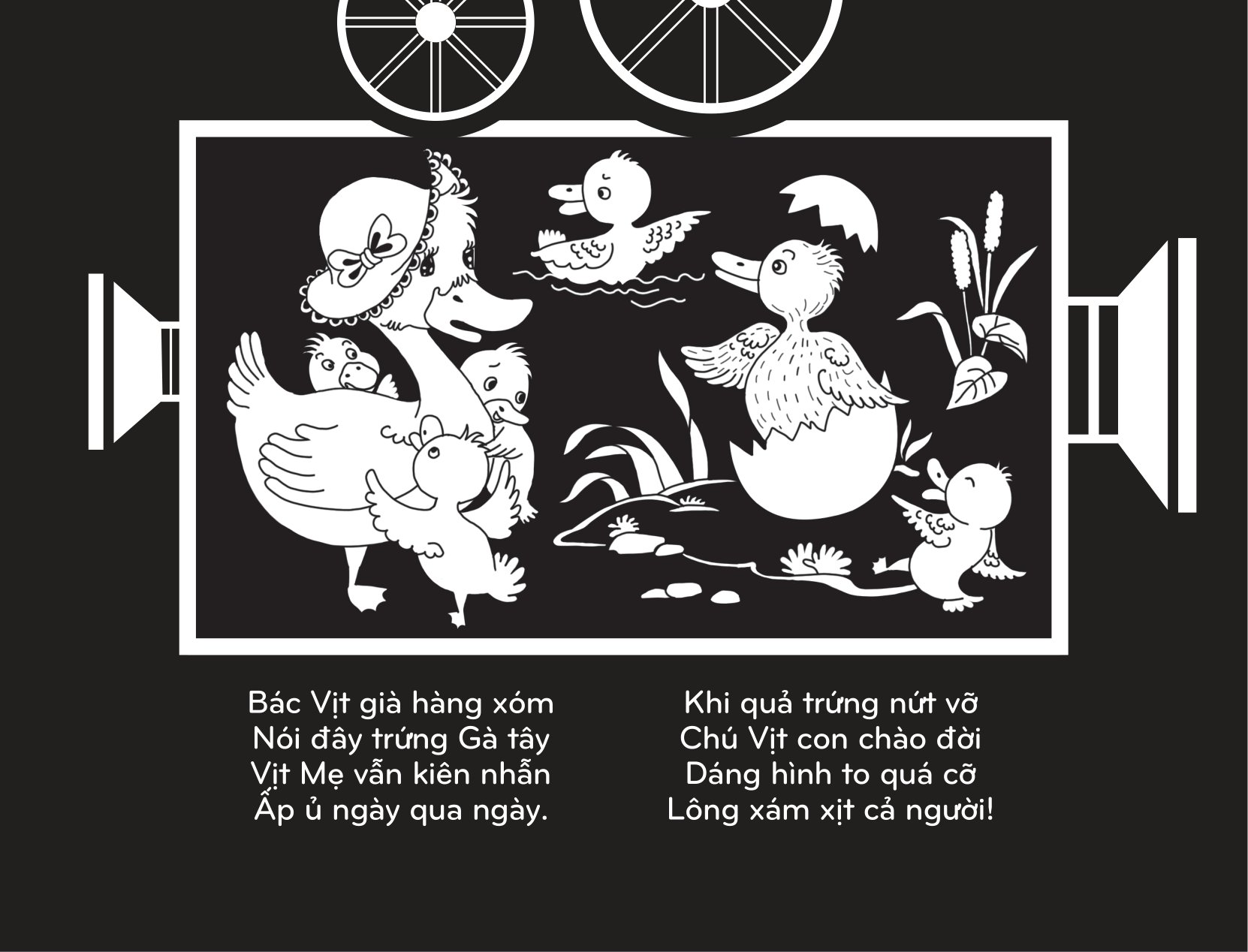 sách chiếu bóng - cinema book - rạp chiếu phim trong sách - vịt con xấu xí