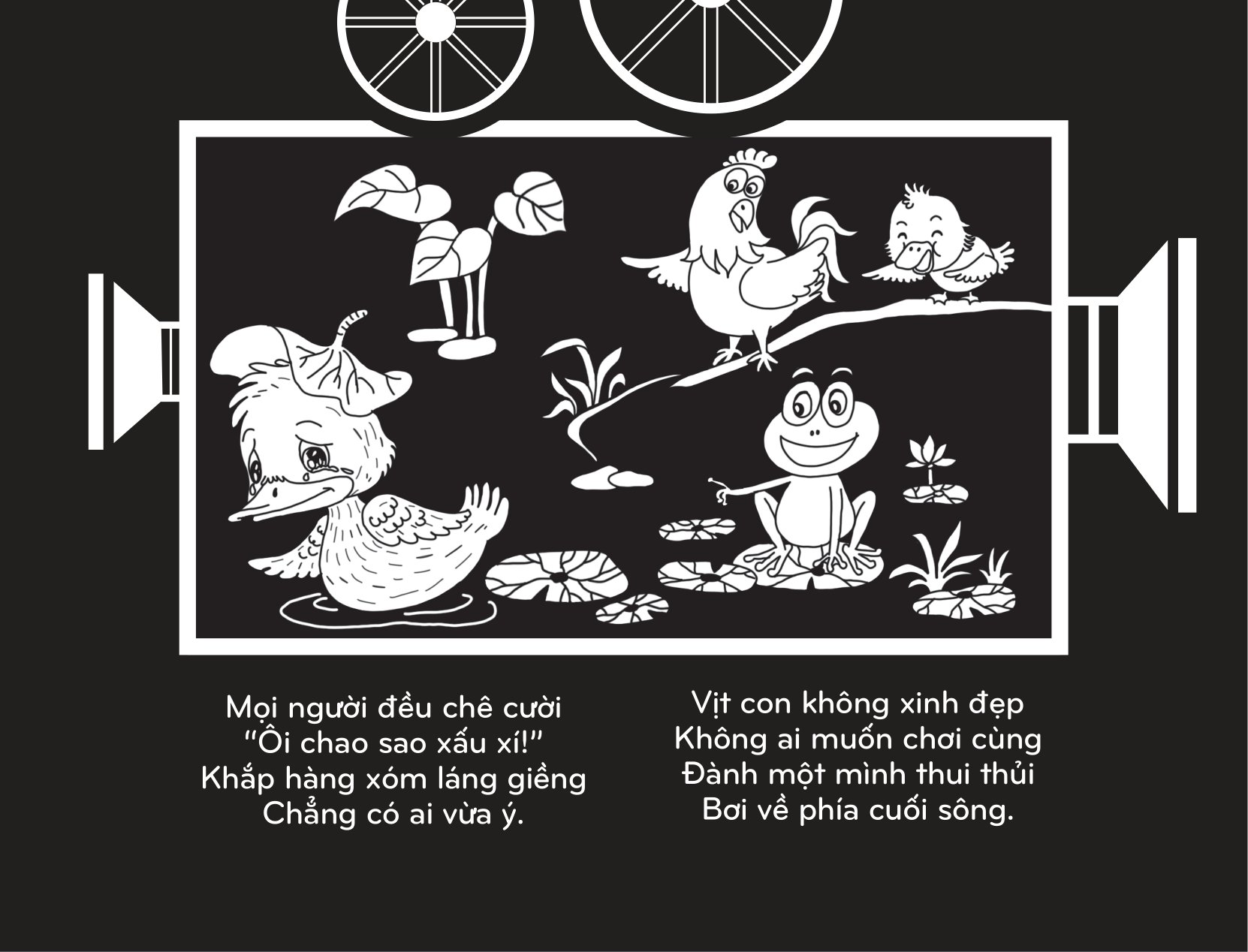 sách chiếu bóng - cinema book - rạp chiếu phim trong sách - vịt con xấu xí