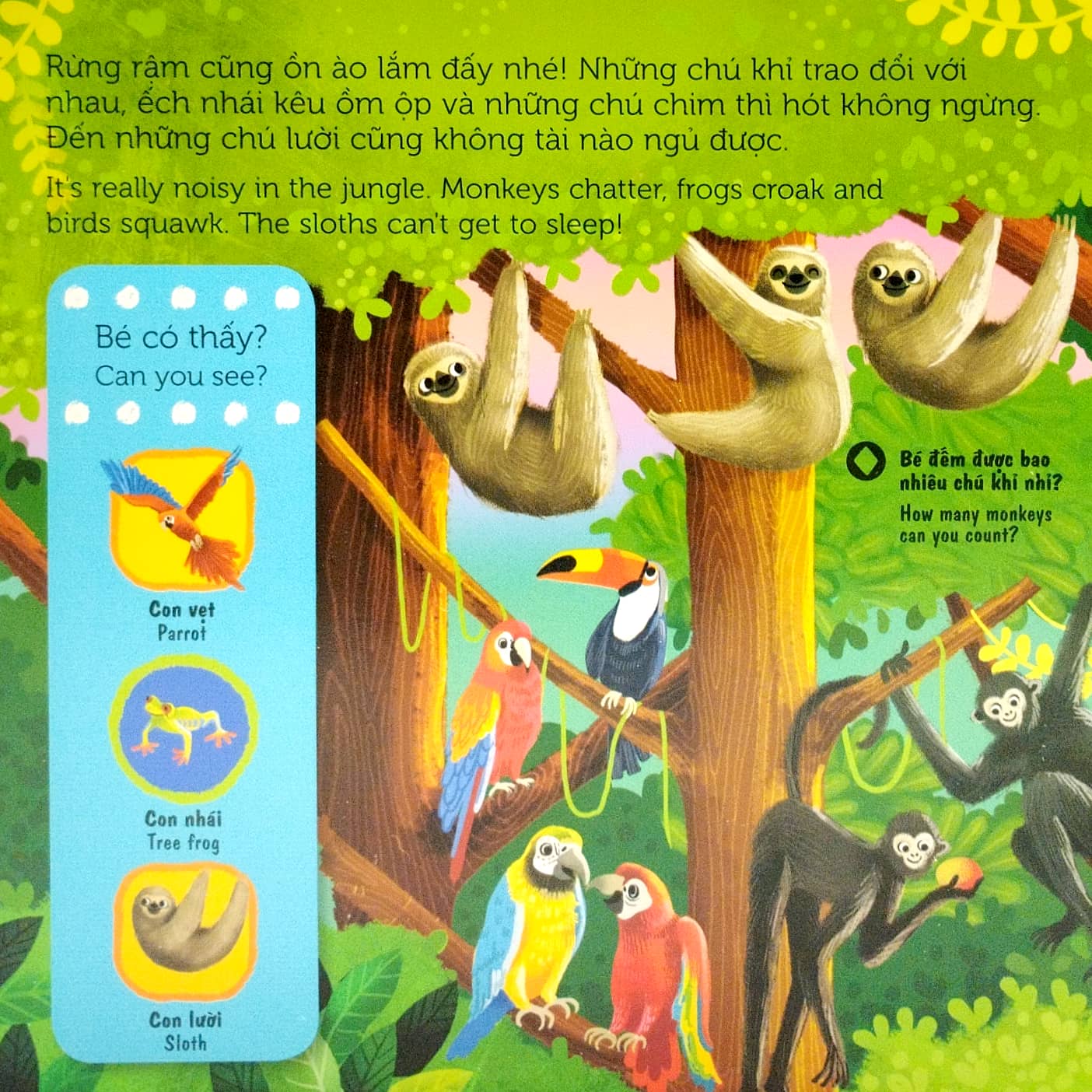 sách chuyển động - first explorers - in the jungle - trong khu rừng